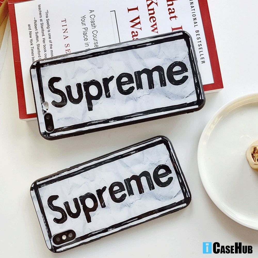 Sup Logo Marble Paint Hard Glass iPhone Case - Picture 6 of 8